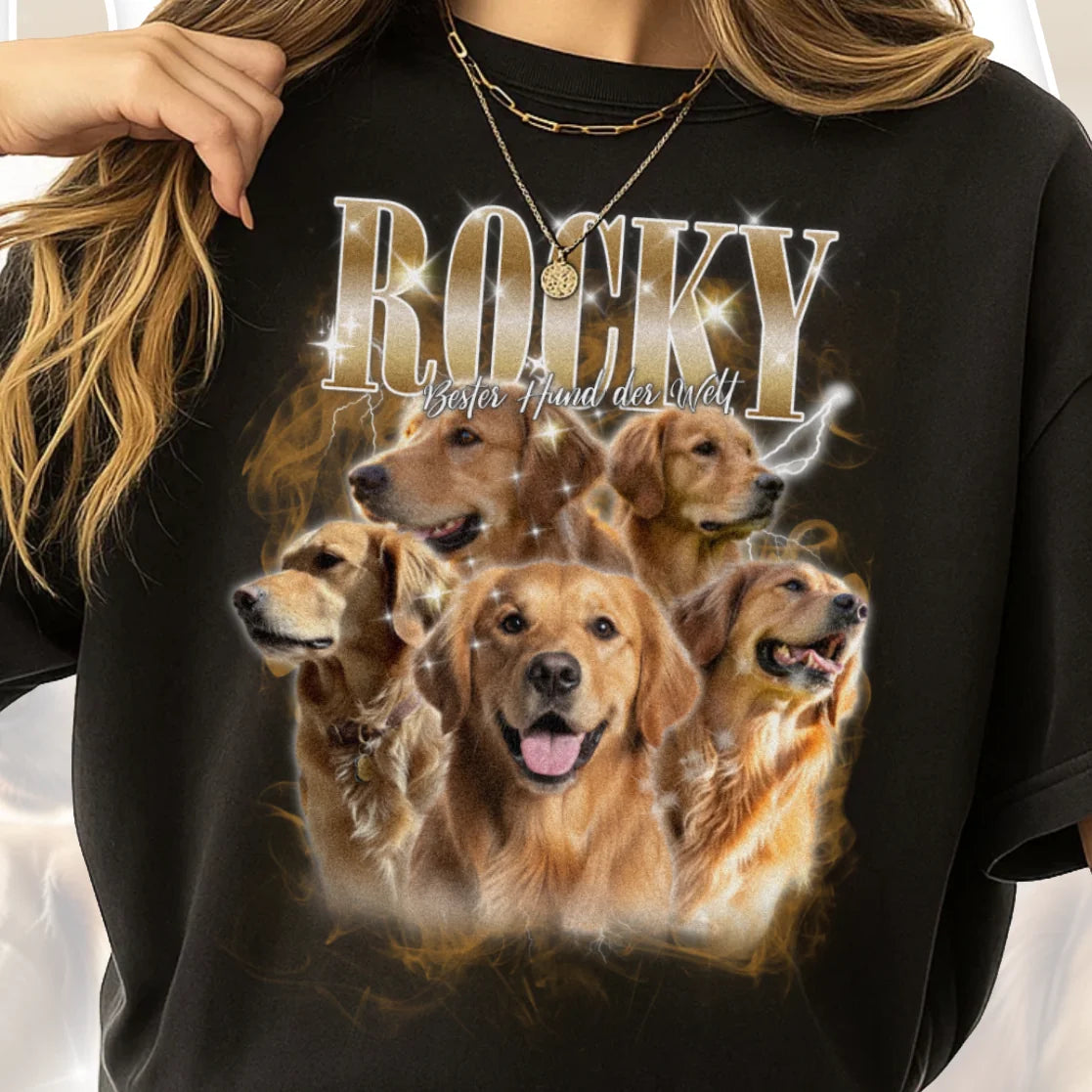 T-shirt rétro personnalisé « Vintage » avec animal