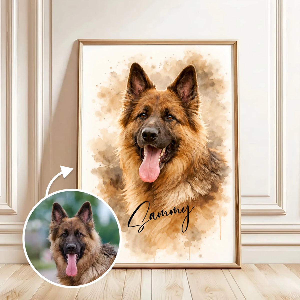 Portrait aquarelle personnalisé de votre animal