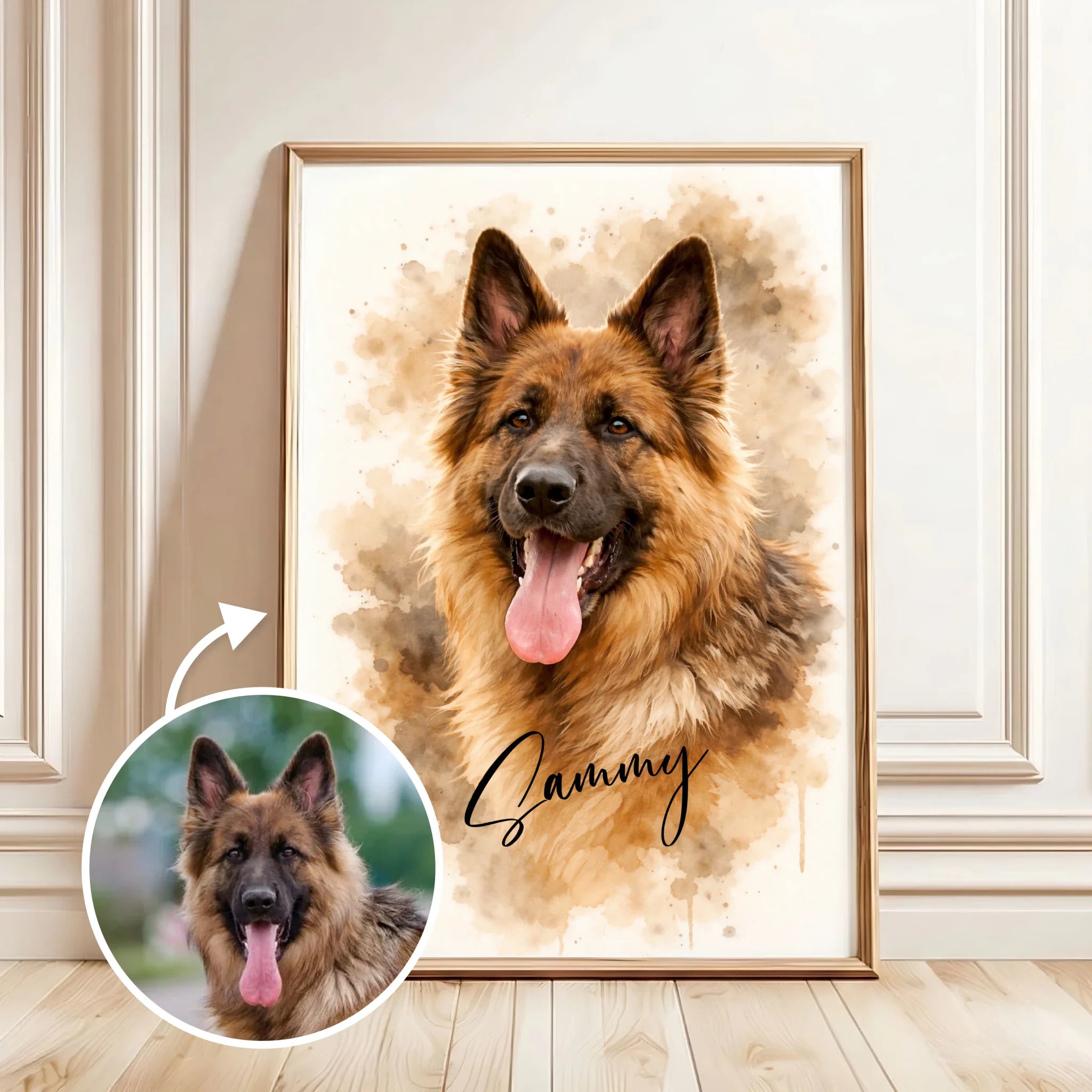 Portrait aquarelle personnalisé de votre animal
