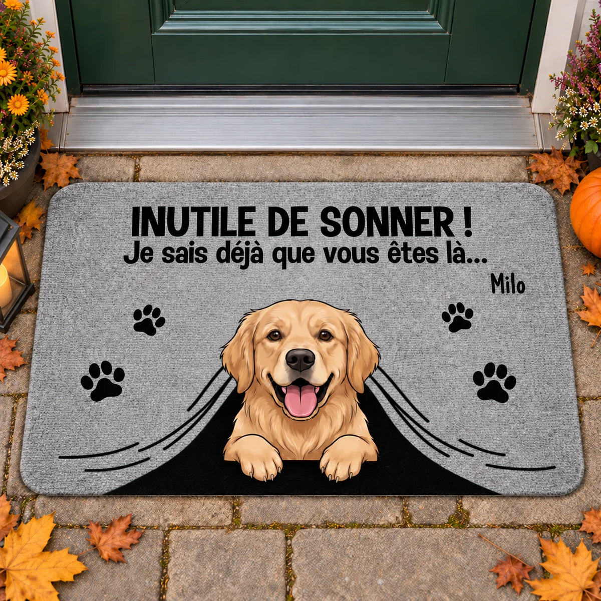 Paillasson personnalisé « Inutile de sonner »