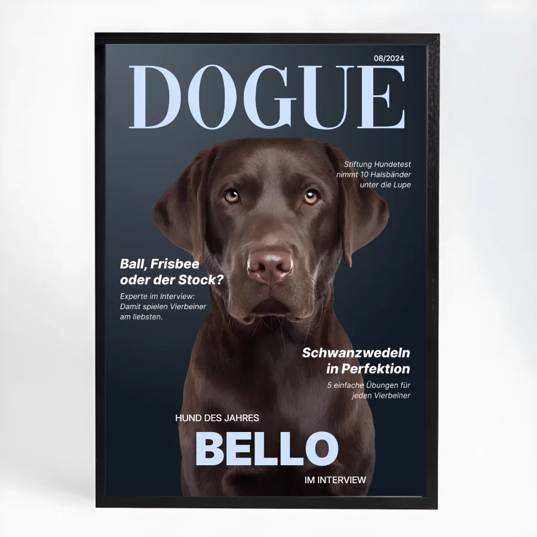Affiche personnalisée magazine canin « DOGUE »