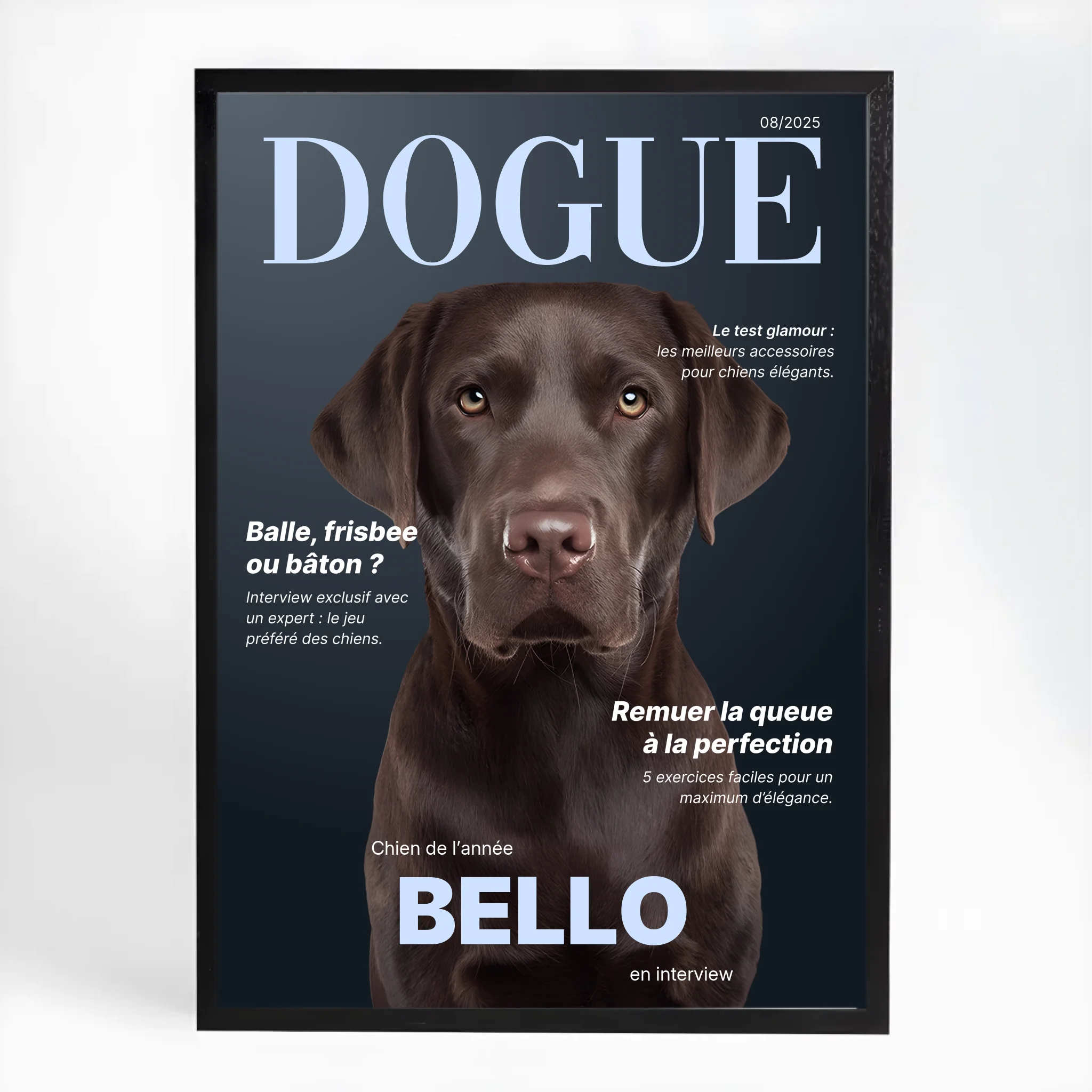 Affiche personnalisée magazine canin « DOGUE »