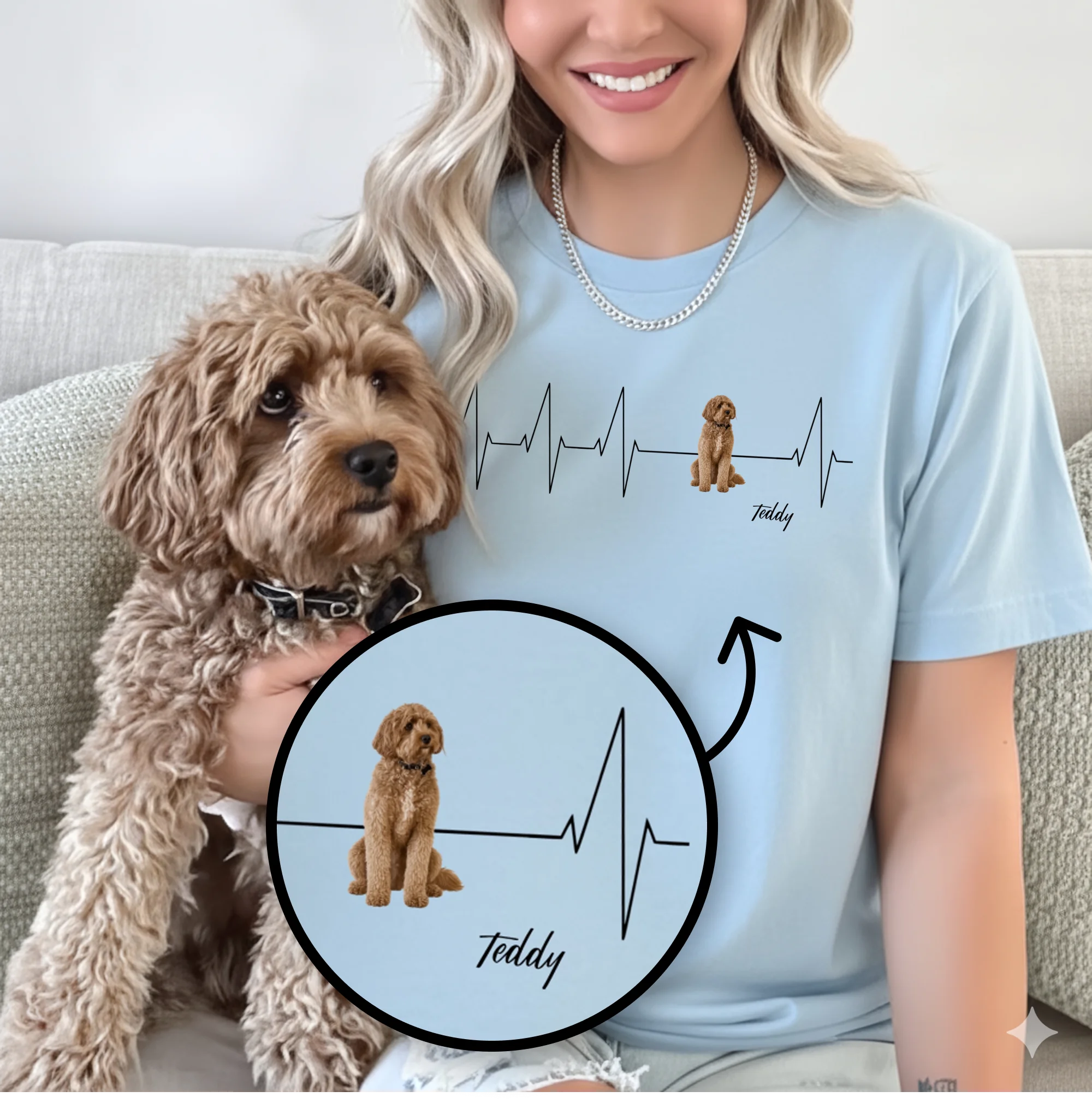 T-shirt personnalisé « Battement de coeur animal »