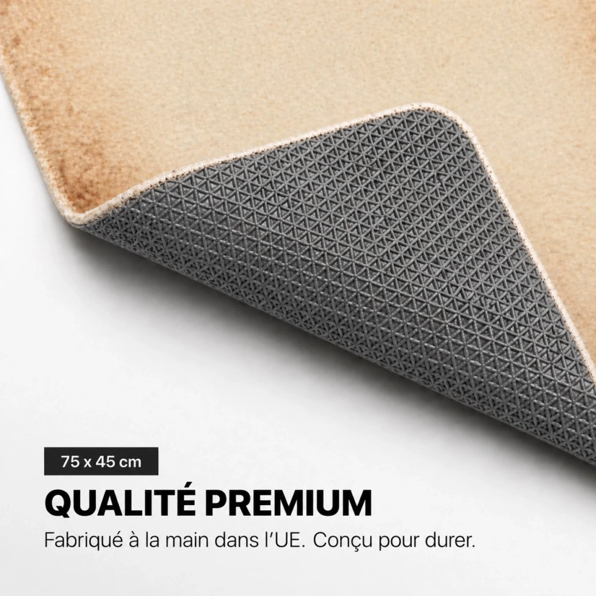 Handgefertigte Premium-Fußmatte in Beige